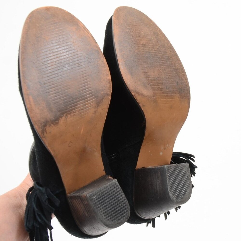 Simply Emma Taryn Women's 8 WIDE Black Ankle Festival Western Fringe‎ Bootie - Picture 6 of 7